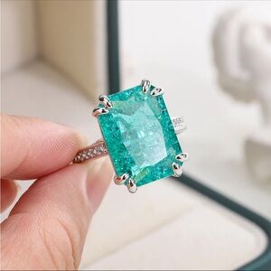 Blue Green Moissanite Ring Fire brand new
Size 6 US